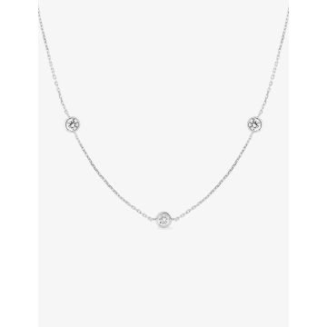 Collier Oxyde De Zirconium Or Blanc