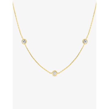 Collier Oxyde De Zirconium Or Jaune
