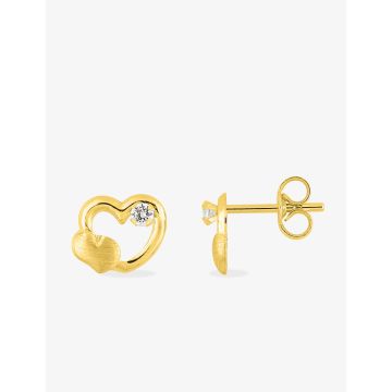 Boucles D'oreilles  Clou Oxyde De Zirconium Or Jaune