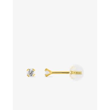 Boucles D'oreilles  Clou Oxyde De Zirconium Or Jaune