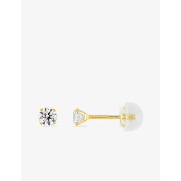 Boucles D'oreilles  Clou Oxyde De Zirconium Or Jaune