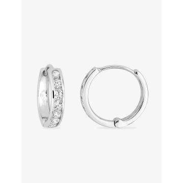 Boucles D'oreilles  Créoles Oxyde De Zirconium Or Blanc