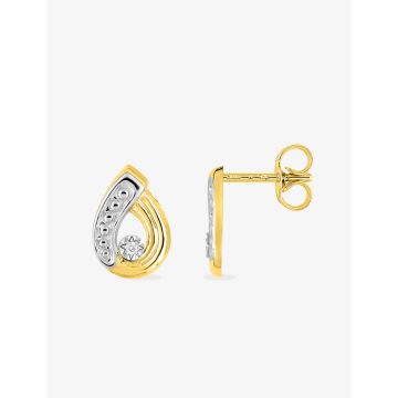 Boucles D'oreilles  Clou Pastillé Diamant 0.008ct Or Jaune