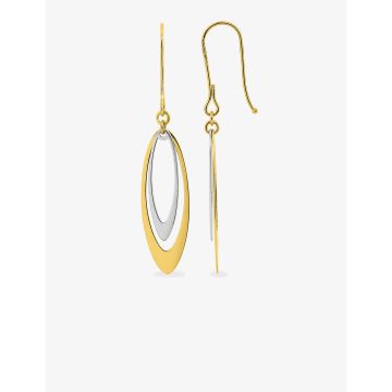 Boucles D'oreilles  Crochet Or375 Bicolore