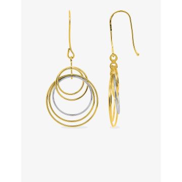 Boucles D'oreilles  Crochet Or Jaune+Rh