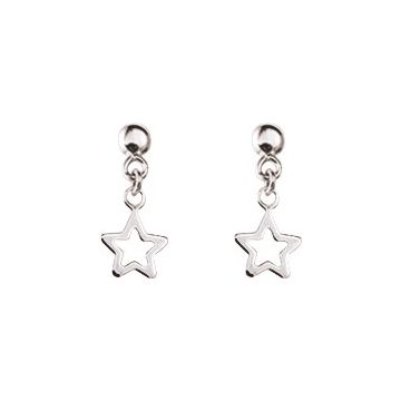 Boucles D'oreilles  Pendantes Or Blanc