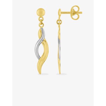 Boucles D'oreilles  Pendantes Or Jaune+Rh