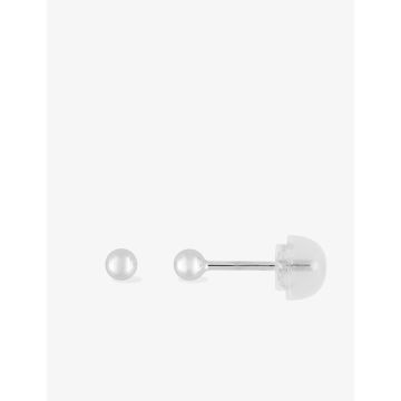 Boucles D'oreilles  Clou Boule. 3mm Or Blanc