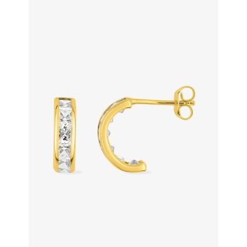 Boucles D'oreilles  Créoles Oxyde De Zirconium Or Jaune