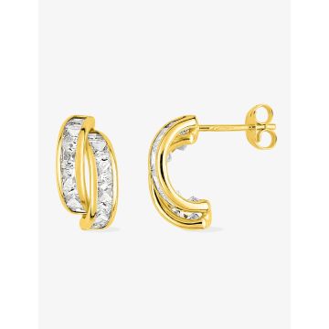 Boucles D'oreilles  Créoles Oxyde De Zirconium Or Jaune