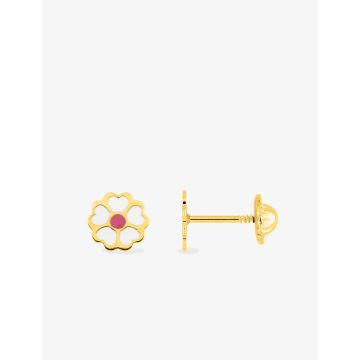 Boucles D'oreilles  Clou+Vis Enfant Laque Or Jaune