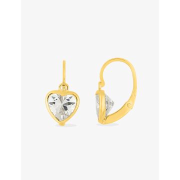 Boucles D'oreilles  Brisure Oxyde De Zirconium Or Jaune