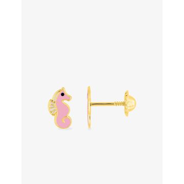 Boucles D'oreilles  Clou Laque Or Jaune
