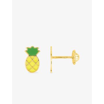 Boucles D'oreilles  Clou Laque Or Jaune