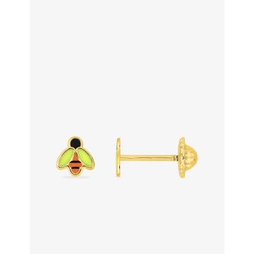 Boucles D'oreilles  Clou Laque Or Jaune