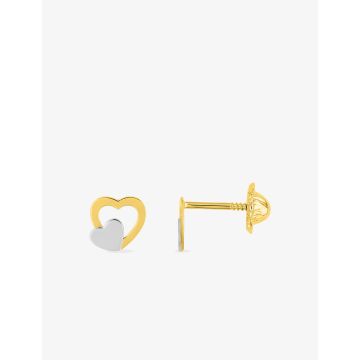 Boucles D'oreilles  Clou Or Jaune+Rh