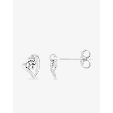 Boucles D'oreilles  Clou Oxyde De Zirconium Or Blanc