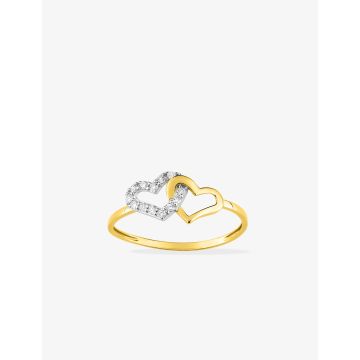 Bague Oxyde De Zirconium Or Jaune+Rh