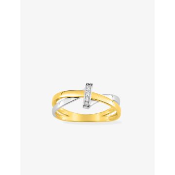 Bague Diamant 0.02ct Gh-P2p3 Or Jaune+Rh