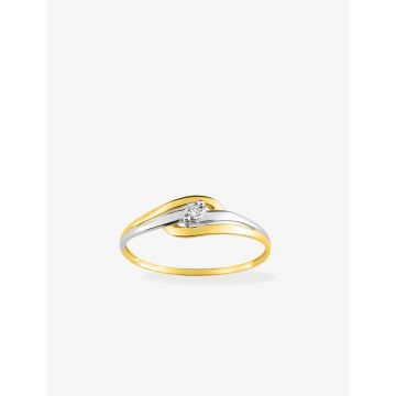 Bague Diamant 0.01ct Gh-P2p3 Or Jaune+Rh
