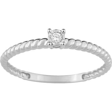Bague Diamant 0.03ct Or Blanc
