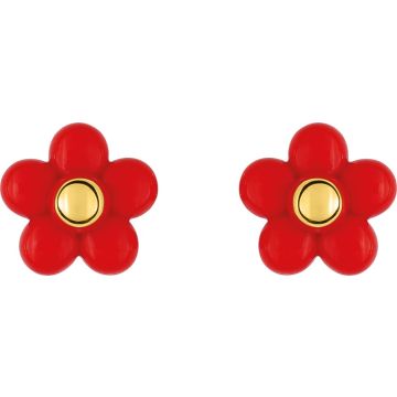 Boucles D'oreilles  Clou+Vis Laque  Rose Or Jaune