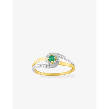Bague Émeraude Or Jaune+Rh