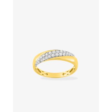 Bague Oxyde De Zirconium Or Jaune+Rh