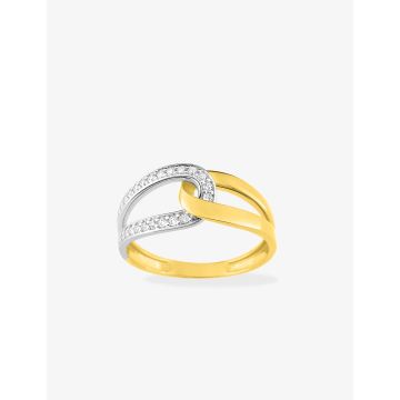 Bague Oxyde De Zirconium Or Jaune+Rh