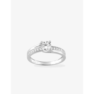 Bague Oxyde De Zirconium Or Blanc