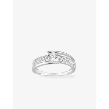 Bague Oxyde De Zirconium Or Blanc