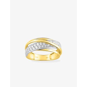 Bague Oxyde De Zirconium Or Jaune+Rh