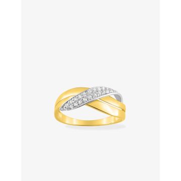 Bague Oxyde De Zirconium Or Jaune+Rh