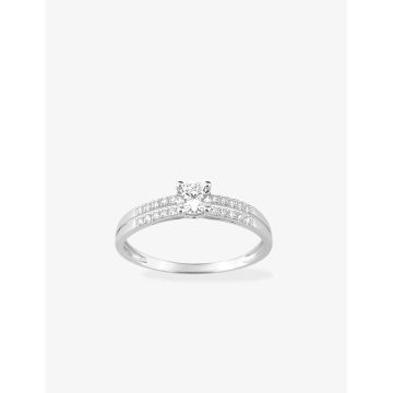 Bague Oxyde De Zirconium Or Blanc