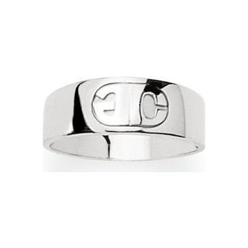 Chevalière or blanc 2x222 or blanc