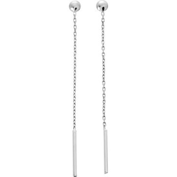 Boucles D'oreilles  Pendantes Or Blanc