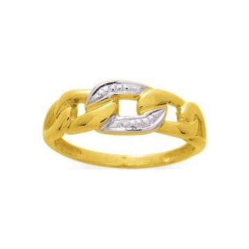 Bague fantaisie or jaune rhodié