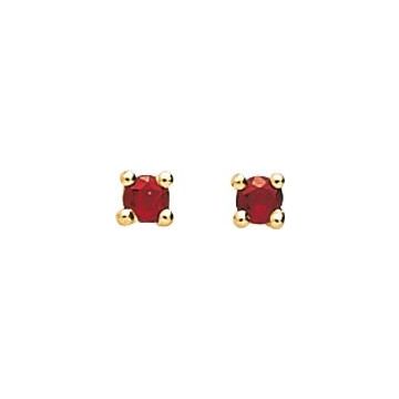 Boucles D'oreilles  Clou Rubis 3mm Or Jaune