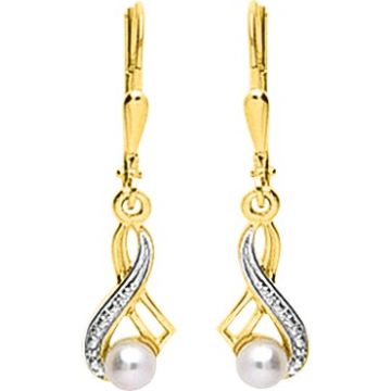Boucles D'oreilles  Dormeuse Perle De Culture Eau Douce