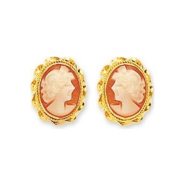 Boucles d'oreille camée or jaune