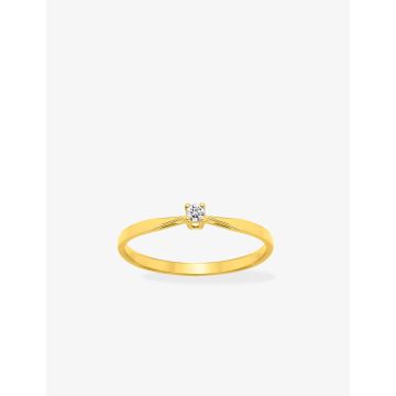 Solitaire Diamant 0.04ct Gh-P1p2 Or Jaune
