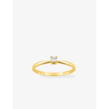 Solitaire Diamant 0.08ct Gh-Si Or Jaune