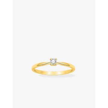 Solitaire Diamant 0.08ct Gh-P1p2 Or Jaune