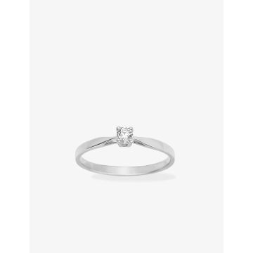 Solitaire Diamant 0.10ct Gh-Si Or Blanc