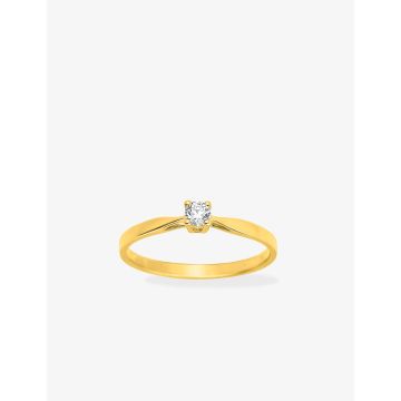Solitaire Diamant 0.10ct Gh-P1p2 Or Jaune