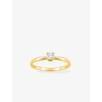 Solitaire Diamant 0.14ct Gh-Si Or Jaune
