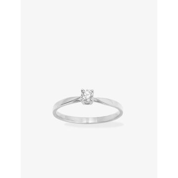 Solitaire Diamant 0.14ct Gh-Si Or Blanc