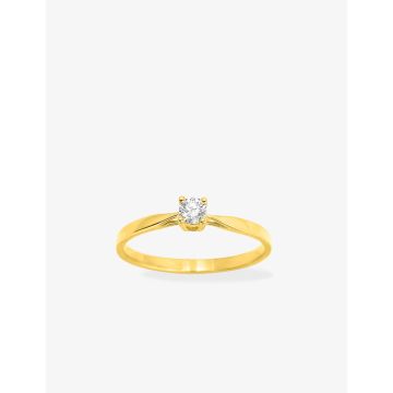 Solitaire Diamant 0.14ct Gh-P1p2 Or Jaune