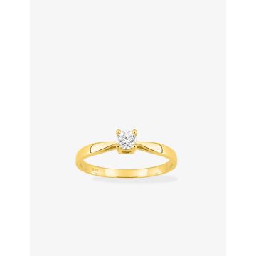 Solitaire Diamant 0.18ct Gh-Si Or Jaune