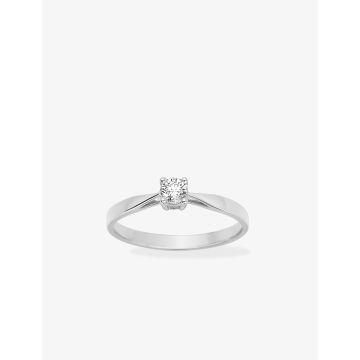 Solitaire Diamant 0.18ct Gh-Si Or Blanc